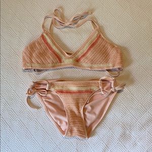 Rare Xhilaration crochet bikini set bubblegum pink